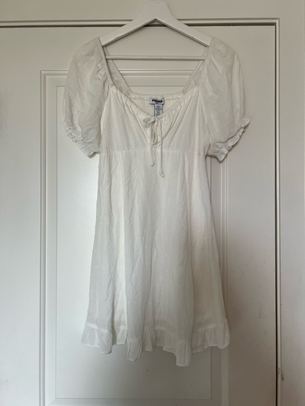RSQ White Textured Smocked Dress
